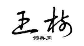 曾庆福王树草书个性签名怎么写