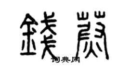 曾庆福钱蔚篆书个性签名怎么写