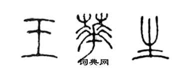 陈声远王华生篆书个性签名怎么写