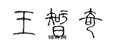 陈声远王智奇篆书个性签名怎么写