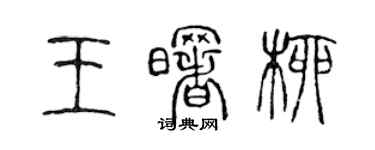 陈声远王曙柳篆书个性签名怎么写