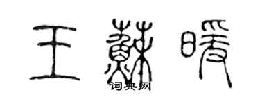 陈声远王苏暖篆书个性签名怎么写