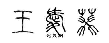 陈声远王爱葵篆书个性签名怎么写