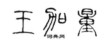 陈声远王加量篆书个性签名怎么写