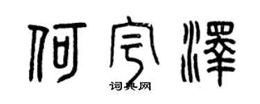 曾庆福何宇泽篆书个性签名怎么写