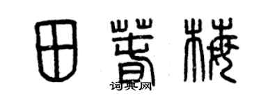 曾庆福田春梅篆书个性签名怎么写