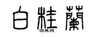 曾庆福白桂兰篆书个性签名怎么写