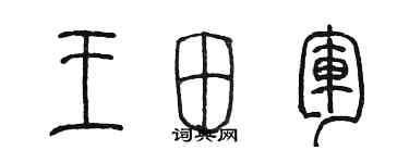 陈墨王田军篆书个性签名怎么写