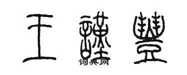 陈墨王谨丰篆书个性签名怎么写