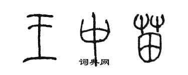 陈墨王中苗篆书个性签名怎么写