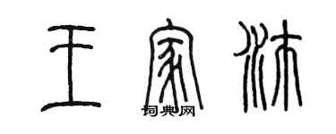 陈墨王家沛篆书个性签名怎么写