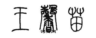 陈墨王馨苗篆书个性签名怎么写