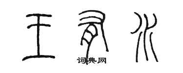 陈墨王有水篆书个性签名怎么写