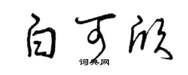 曾庆福白可欣草书个性签名怎么写