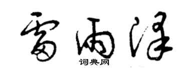 曾庆福雷雨泽草书个性签名怎么写