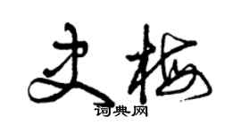 曾庆福史梅草书个性签名怎么写