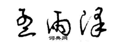 曾庆福孟雨泽草书个性签名怎么写