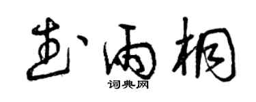 曾庆福武雨桐草书个性签名怎么写