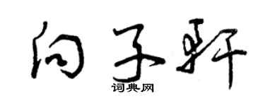 曾庆福向子轩草书个性签名怎么写