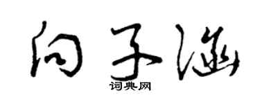 曾庆福向子涵草书个性签名怎么写