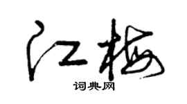 曾庆福江梅草书个性签名怎么写