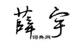 曾庆福薛宇草书个性签名怎么写