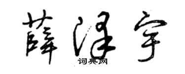 曾庆福薛泽宇草书个性签名怎么写