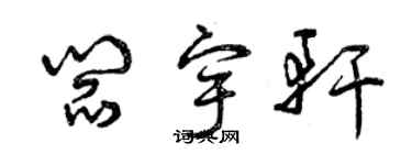 曾庆福阎宇轩草书个性签名怎么写