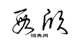 曾庆福段欣草书个性签名怎么写