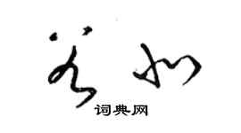 梁锦英谷北草书个性签名怎么写
