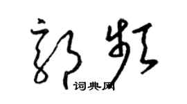 梁锦英郭频草书个性签名怎么写