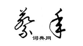 梁锦英蔡年草书个性签名怎么写