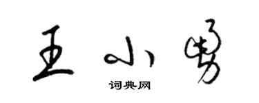 梁锦英王小勇草书个性签名怎么写