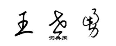 梁锦英王世勇草书个性签名怎么写