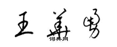 梁锦英王华勇草书个性签名怎么写