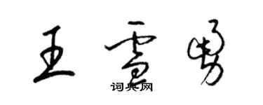 梁锦英王雪勇草书个性签名怎么写