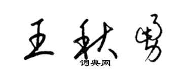 梁锦英王秋勇草书个性签名怎么写