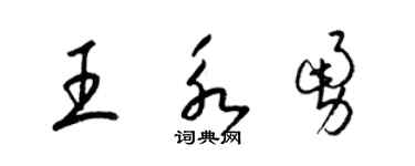 梁锦英王永勇草书个性签名怎么写