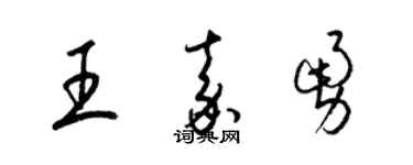 梁锦英王嘉勇草书个性签名怎么写