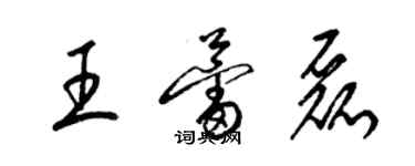 梁锦英王蕾磊草书个性签名怎么写