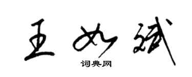 梁锦英王如斌草书个性签名怎么写