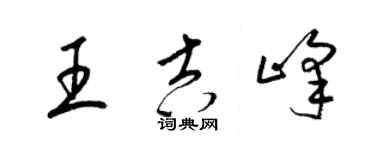 梁锦英王吉峰草书个性签名怎么写