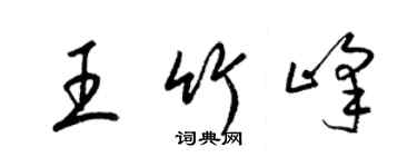 梁锦英王竹峰草书个性签名怎么写