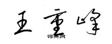 梁锦英王重峰草书个性签名怎么写