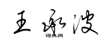 梁锦英王承波草书个性签名怎么写