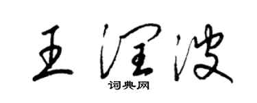 梁锦英王润波草书个性签名怎么写