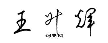 梁锦英王升辉草书个性签名怎么写