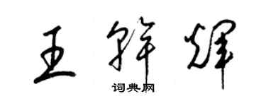 梁锦英王干辉草书个性签名怎么写