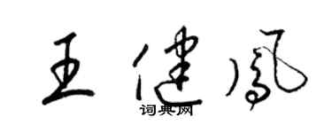 梁锦英王健凤草书个性签名怎么写