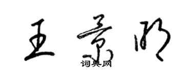 梁锦英王景明草书个性签名怎么写